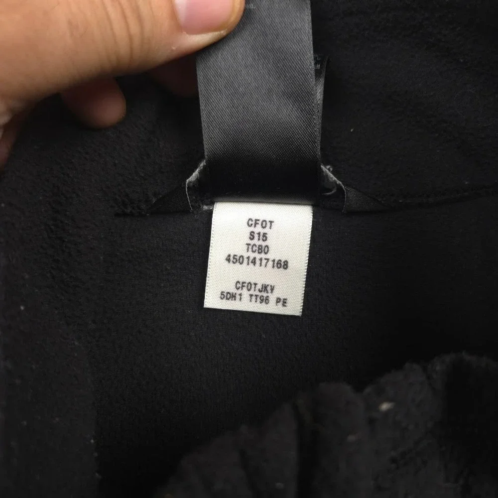 The North‎ Face Mens Large Black Quarter Zip Fleece Pullover Gray Pocket